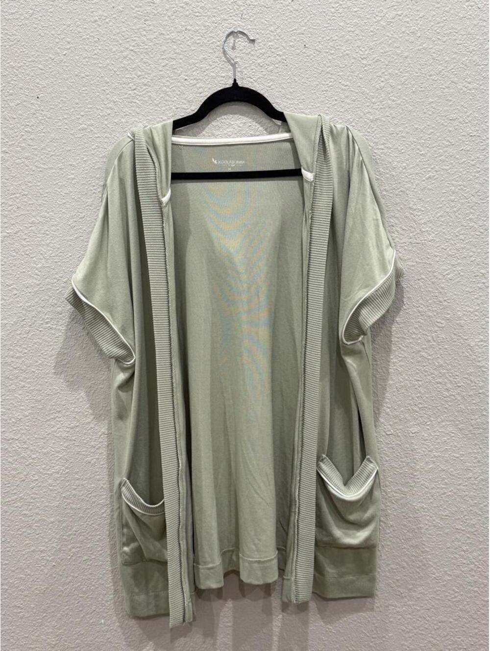 Koolaburra by UGG Cloud Jersey Short Sleeve Hooded Cardigan – Light Sage Green